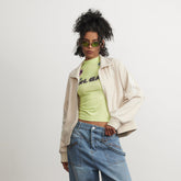 Unisex Jacket Vintage Jacket Loose Short Stand Collar Sports Jacket